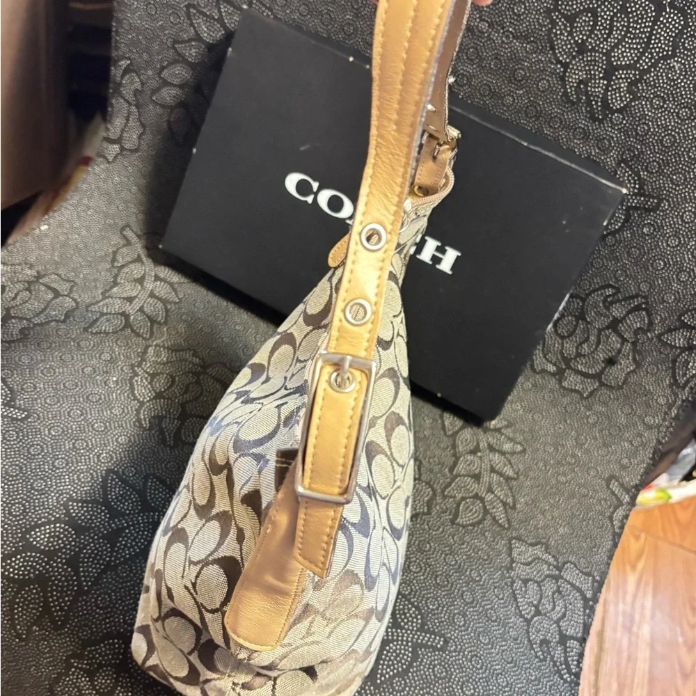 Coach Tan and Brown Signature Tote